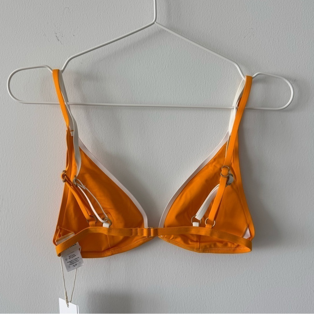 L SPACE Finneas Bikini Top in Mango & Cream - Picture 5 of 12